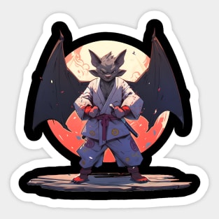 Kawaii Style Karate Master Bat Sticker